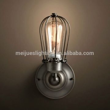 Guangdong hardware manufacture custom edison perforated metal double sconce restoration light wall fixture lamp