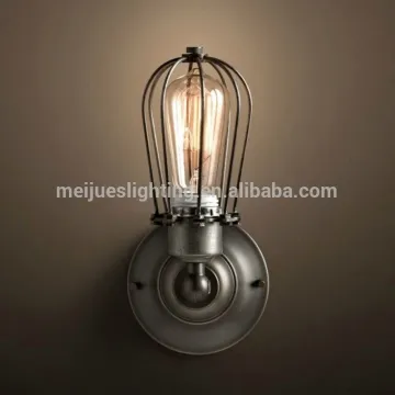 Guangdong hardware manufacture custom edison perforated metal double sconce restoration light wall fixture lamp