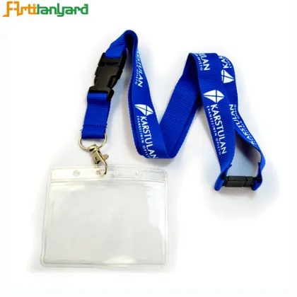 Thin Woven Lanyard with PVC Label