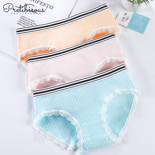 Women cotton underwear ladies lace boyshorts panties