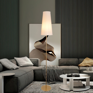 Indoor Fabric Lampshade LED Floor Lamp for Living Room and Bedroom