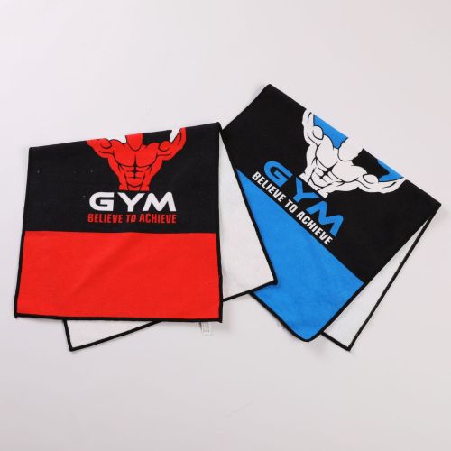Printed gym Towel Polyester Backside Cotton