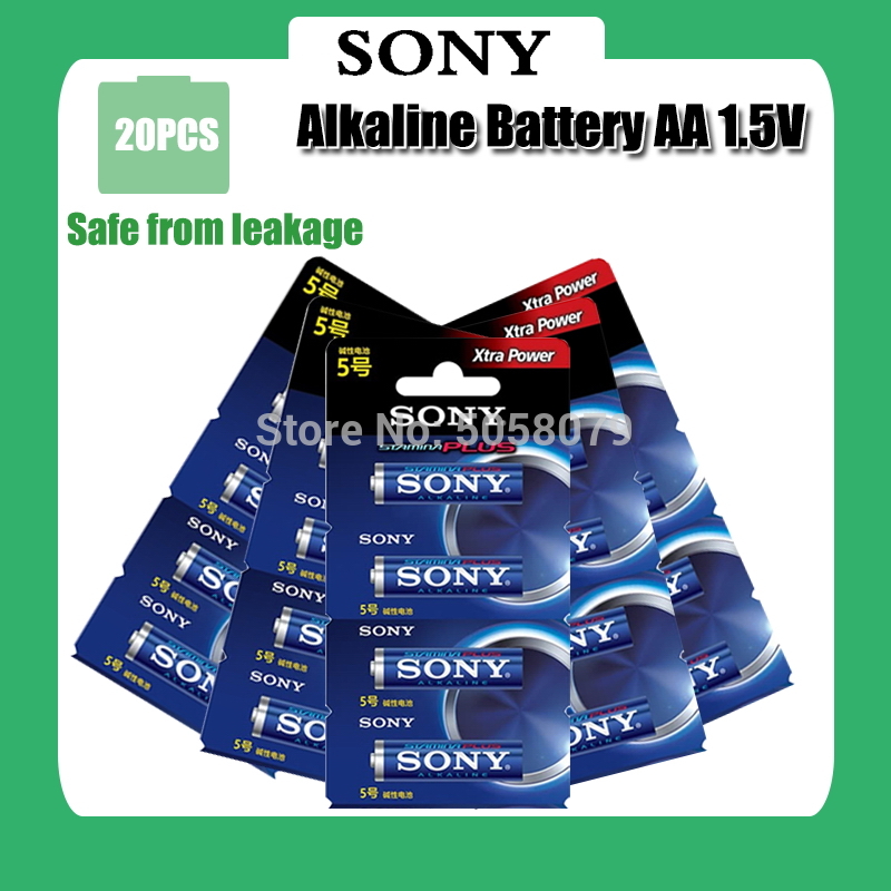 20pcs Original Sony LR6 1.5V AA Alkaline Battery For Electric toothbrush Toy Flashlight Mouse clock Dry Primary Battery