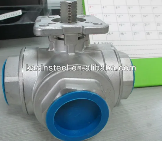 pneumatic mounting BSP 3 way ball valve