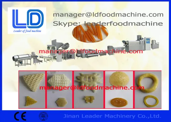 Double Screw Extruded Pellet Frying Snacks Machine / Extruded Snacks Machinery
