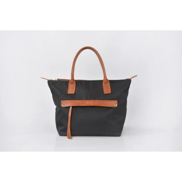 nylon handbags with leather handles