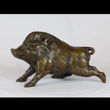 Western garden popular bronze plush wild boar statue for sale