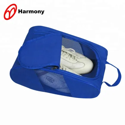 2018 Travel Zipper Fashion New blue durable 600D designer shoe bags