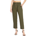 High Waisted Drawstring Crop Pants with Women's Crop Linen Pants Elastic Manufactory