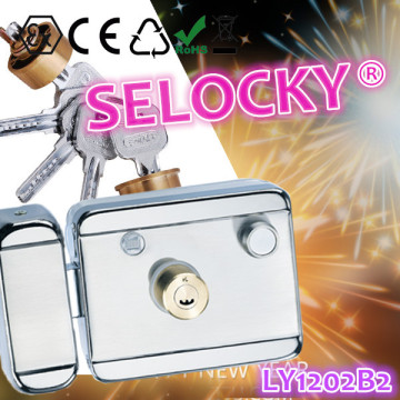 High quality auto-locking electronic Double Locking European Profile Security Door Lock Cylinder rim motor door lock-LY1202B2