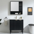 Armoire de salle de bain en bois massif en PVC noir