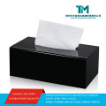 Capa de exibição de caixa de tecido acrílico preto elegante