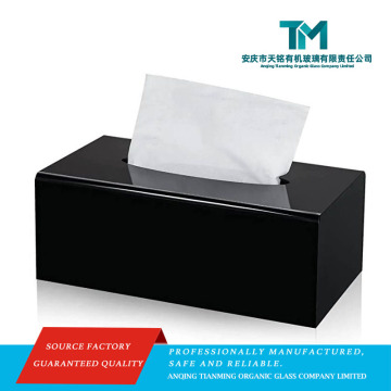 Capa de exibição de caixa de tecido acrílico preto elegante
