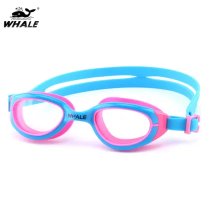 Junior Whale CF-6502 Swim Goggles: Funny & Affordable Blue Yellow Black Goggles for Kids