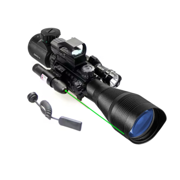 4-in-1 Tactical Combo Scope 4-12X50EG with Green Laser, Flashlight, and Red Green Dot Sight for Factory Sales