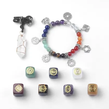 Wholesale Hot Sale: Seven Chakras Box Set with Crystal Bracelet and Pendant