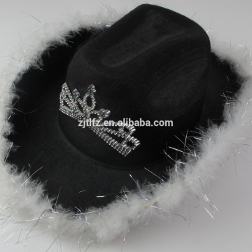2015 Hot sales high quality crown cowboy hat fashion adult party hat