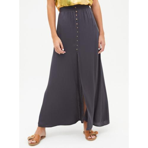 Summer half-length slit long skirt