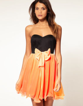 Sweetheart Short Bowknot Sequins Chiffon Party Dresses
