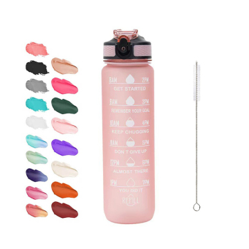 Custom Logo Tritan Plastic Water Bottle with Anti-Slip Finish: BPA-Free, Motivational Gym and Running Companion