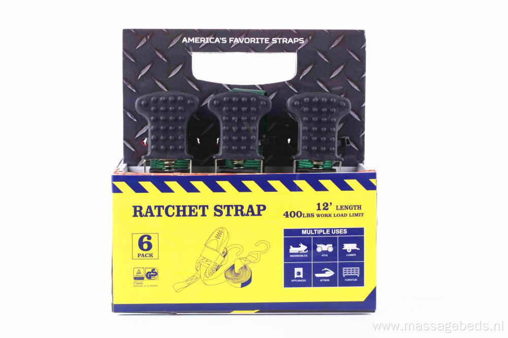 Ratchet Tie Down Green Lashing Strap with 6pcs