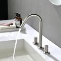 Brushed Nickel Bathroom Faucet Cold and Hot Water