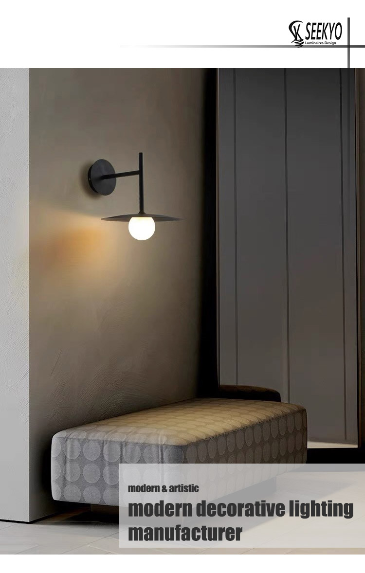 The modern industrial style wall lamp features a sleek design