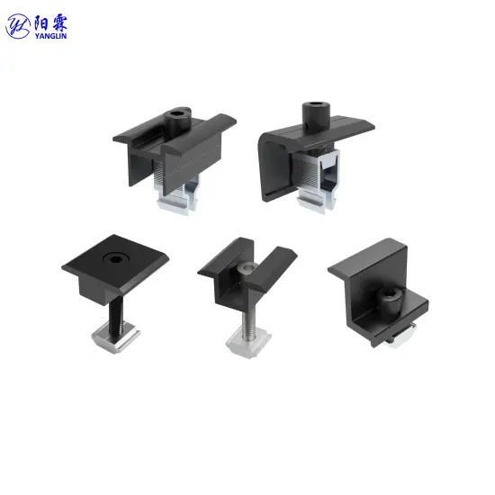 Black PV Module Mounting Clamps: Mid and End Clamps for Solar Panels