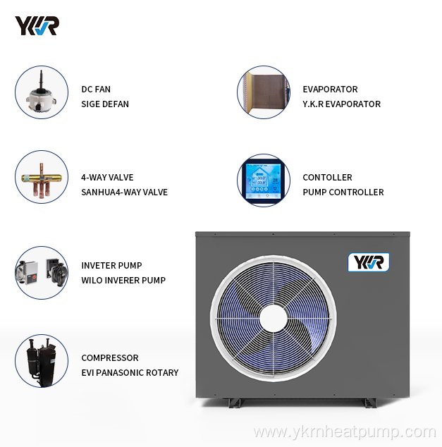 Water Model R32 DC inverter AirSource heat pump