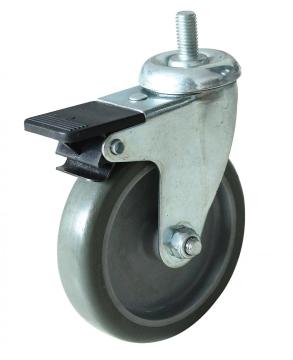 3inch screw caster with brake PP wheel