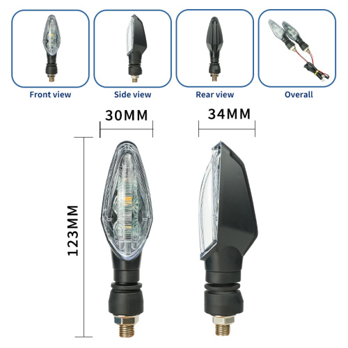 LiuHJG Universal 12V Motorcycle Indicator Light Waterproof LED Auxiliary Turn Signal Light