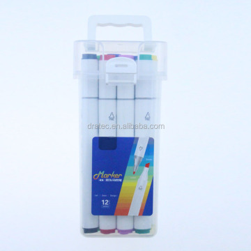 Professional 12-Color Custom Logo Double-Ended Art Markers for Drawing