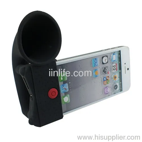 Cute Portable Silicone Horn Stand Case Amplifier Speaker For Apple Iphone 4 4s 