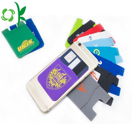 3M Silicone Card Holder Customized Logo Printing Silicone Mobile Phone Case Wallet Manufactory