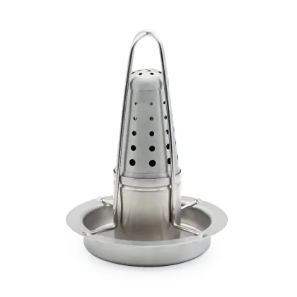 Detachable Vertical Chicken Roaster Stand With Pan