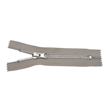 Closed End Stainless Steel Metal Zipper Beige Tape