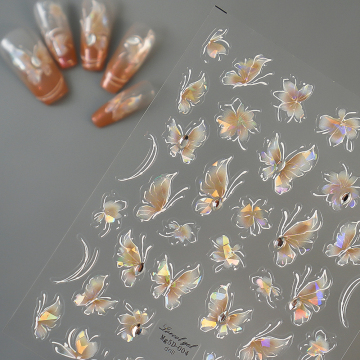 Laser Butterfly Nail Stickers - 5D Fashion Nail Art Decals