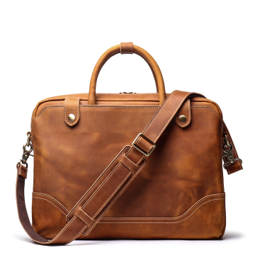 2021 Leather Laptop Bag And Cases Hard Bags Soft Bag Unisex Full Grain Leather Briefcase For Lawyers Multi-function