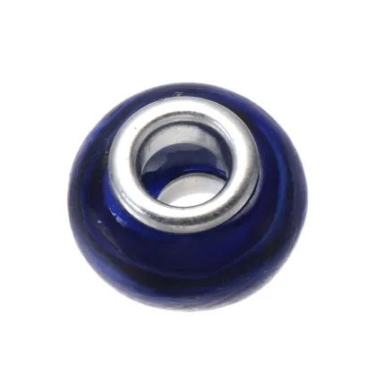 fashion girls silver chain deep blue bead jewelry bracelet