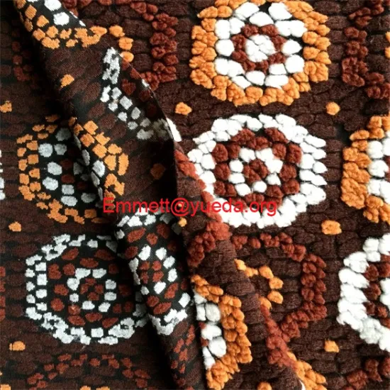 brown coffee white flowers floral jcquard pattern woolen knit fabric