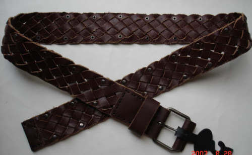 Braided Leather Belt for Man