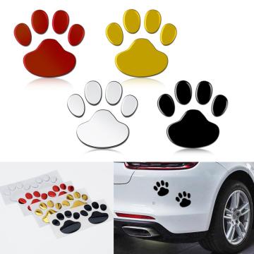 2Pcs/Set Car Sticker Cool Design Paw 3D Animal Dog Cat Bear Foot Prints Footprint Decal Car Stickers Silver Red Black Golden
