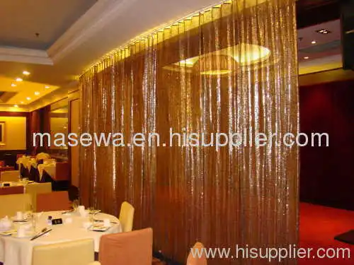 Golden Color Decorative Metal Curtain For Window Decor 