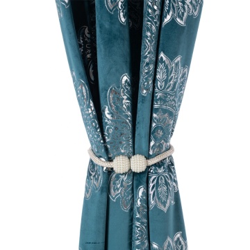 Velvet Foil Printed Elegance Solid Color Window Curtains