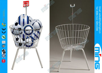Heavy Duty Adjustable Shop Dump Bins Round Wire Display Basket For Grocery Store