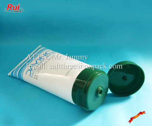 45mm diameter squeezable cosmetic tube with flit cap, plastic tube with cap for facial sun cream