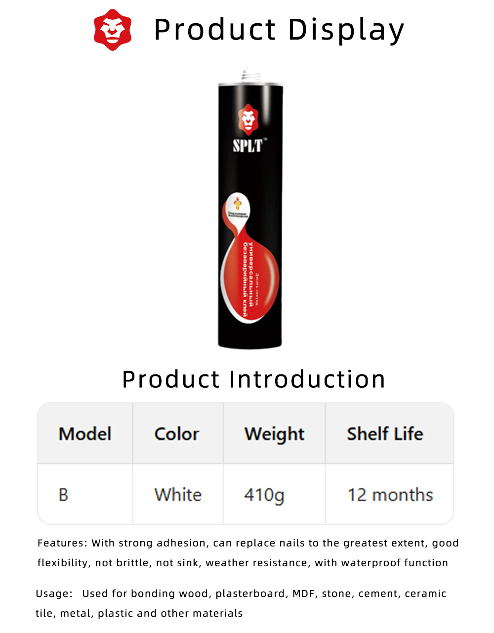 Construction Grade No Nail Glue x