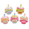Colorful Artificial Birthday Cake Craft Charms Kawaii Resin Beads Decoration Children Scrapbook Diy Making Wholesale