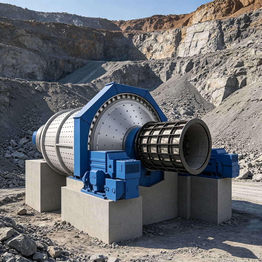 Large capacity SAG grinding mill