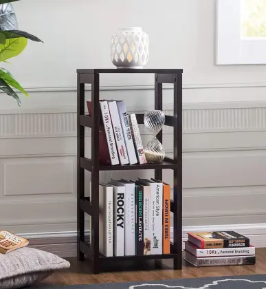 modern space saving pine wood bookcase